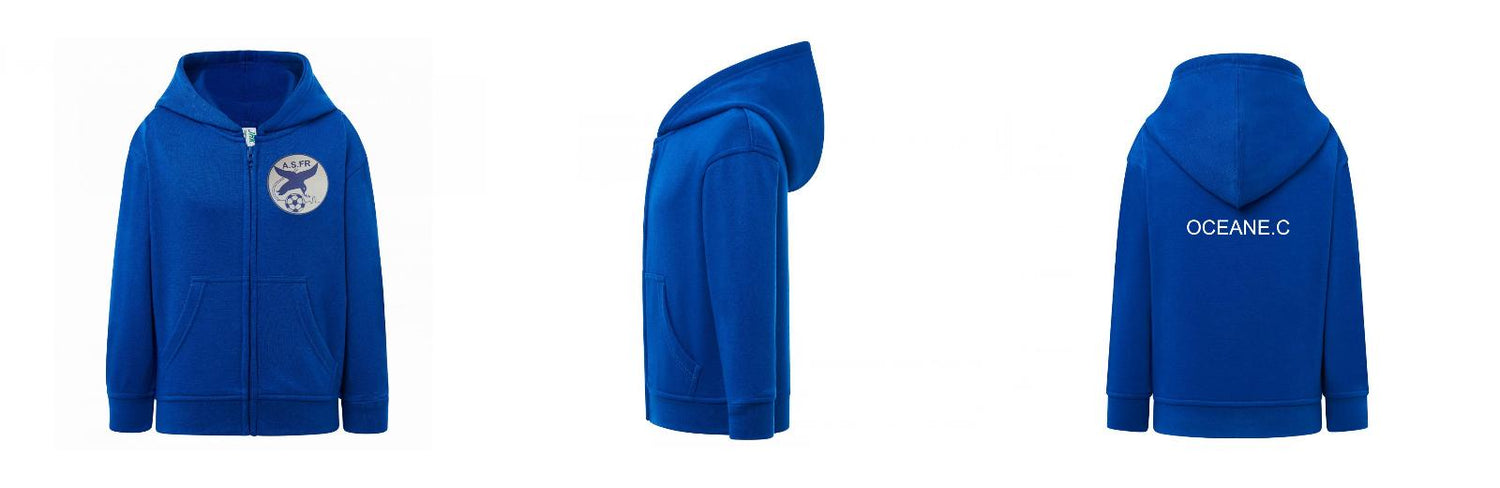 SWEAT A CAPUCHE ZIPPÉ ENFANT PERSONNALISABLE REF : JK290K