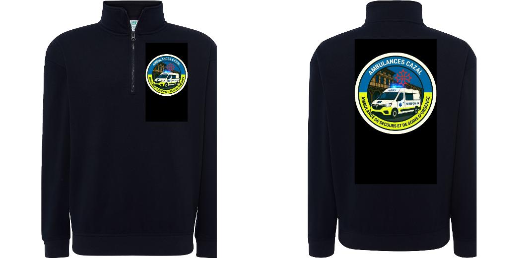 SWEAT COL ZIPPÉ PERSONNALISABLE UNISEXE REF: JK298