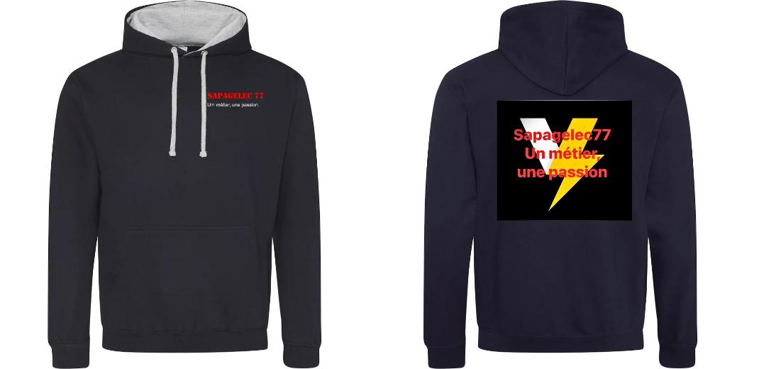 SWEAT A CAPUCHE CONTRASTÉ PERSONNALISABLE UNISEXE REF : JH003