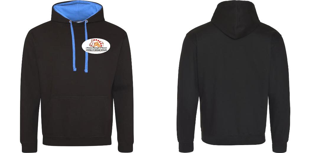 SWEAT A CAPUCHE CONTRASTÉ PERSONNALISABLE UNISEXE REF : JH003