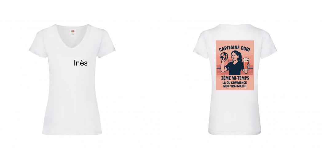 T-SHIRT COL V FEMME PERSONNALISABLE REF : SC601