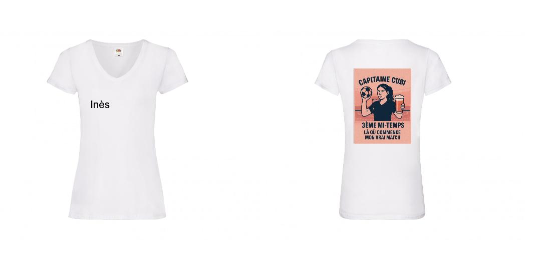 T-SHIRT COL V FEMME PERSONNALISABLE REF : SC601