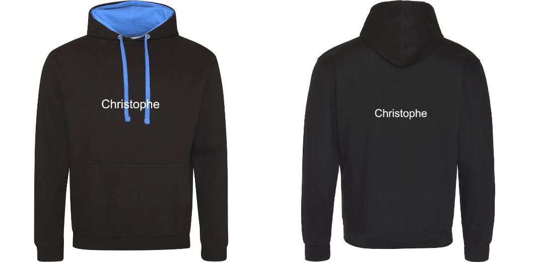 SWEAT A CAPUCHE CONTRASTÉ PERSONNALISABLE UNISEXE REF : JH003