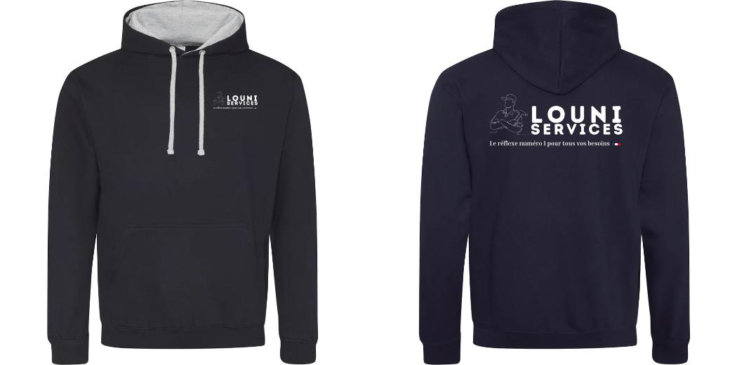 SWEAT A CAPUCHE CONTRASTÉ PERSONNALISABLE UNISEXE REF : JH003