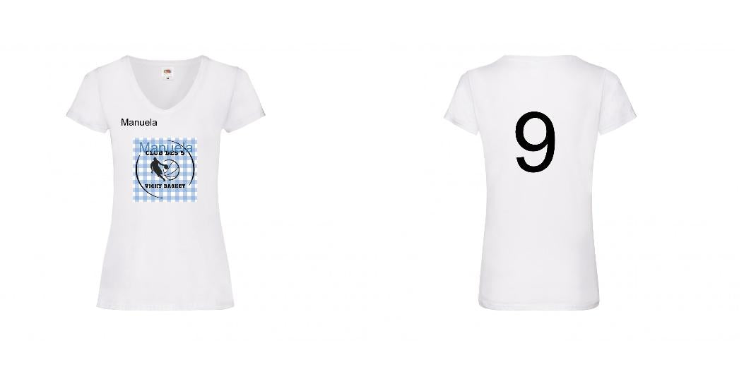 T-SHIRT COL V FEMME PERSONNALISABLE REF : SC601