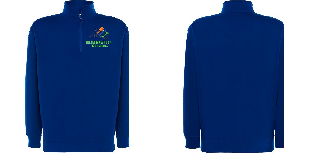 SWEAT COL ZIPPÉ PERSONNALISABLE UNISEXE REF: JK298