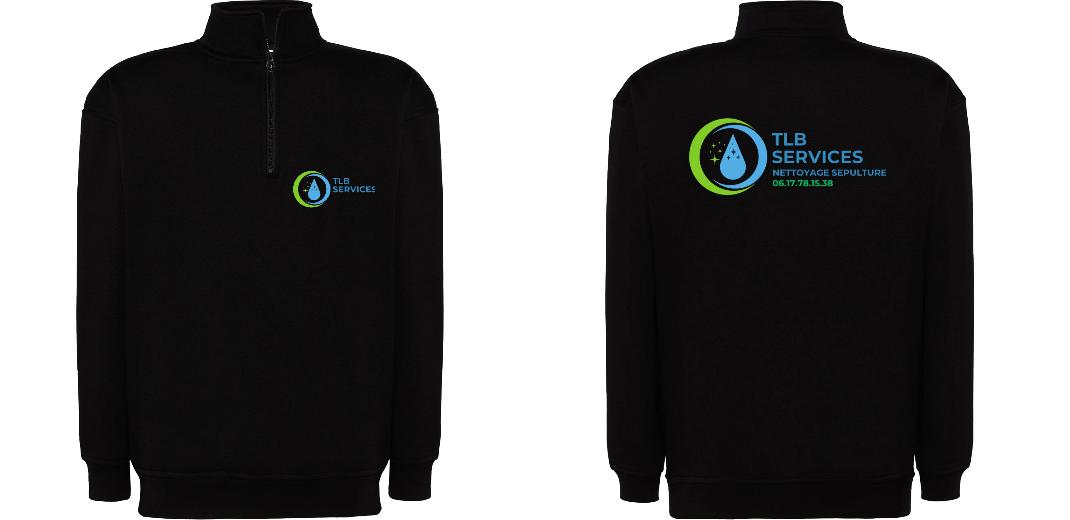 SWEAT COL ZIPPÉ PERSONNALISABLE UNISEXE REF: JK298