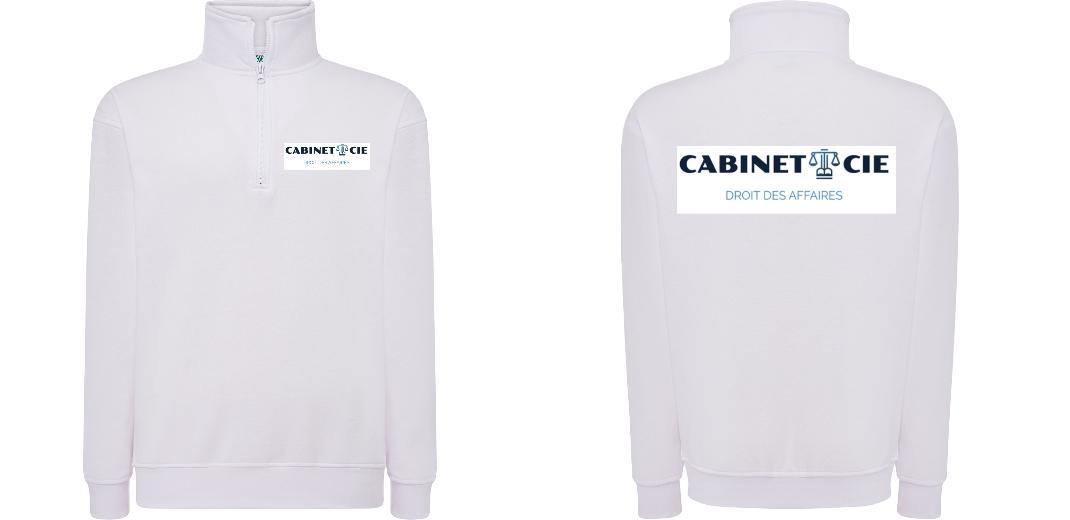 SWEAT COL ZIPPÉ PERSONNALISABLE UNISEXE REF: JK298