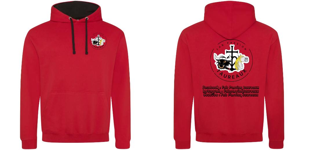 SWEAT A CAPUCHE CONTRASTÉ PERSONNALISABLE UNISEXE REF : JH003