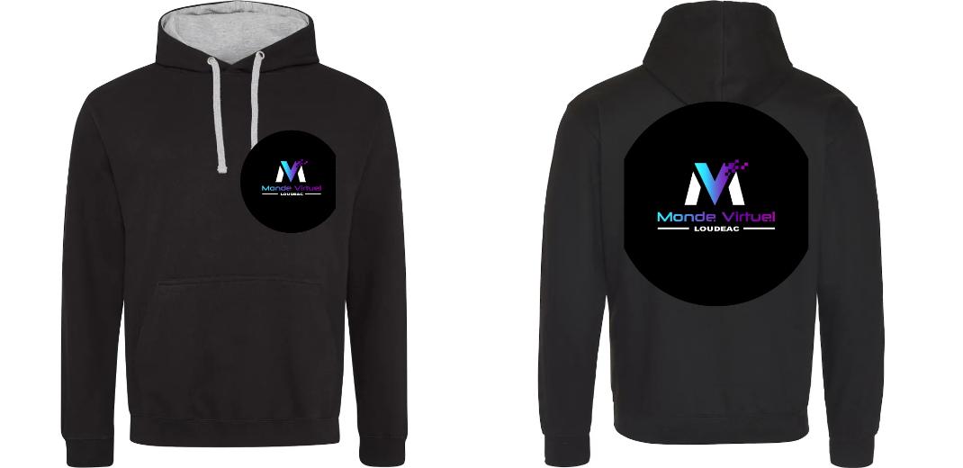 SWEAT A CAPUCHE CONTRASTÉ PERSONNALISABLE UNISEXE REF : JH003