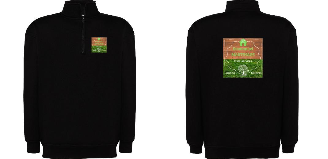 SWEAT COL ZIPPÉ PERSONNALISABLE UNISEXE REF: JK298