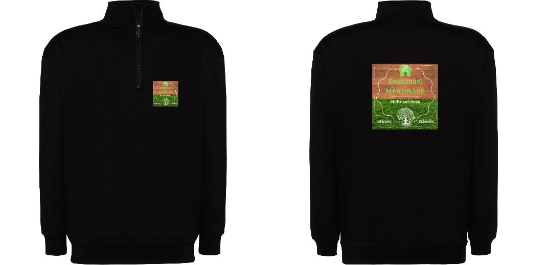 SWEAT COL ZIPPÉ PERSONNALISABLE UNISEXE REF: JK298