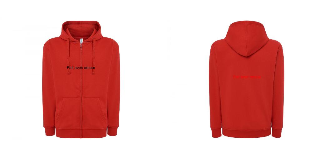 VESTE A CAPUCHE PERSONNALISABLE UNISEX REF: JK297