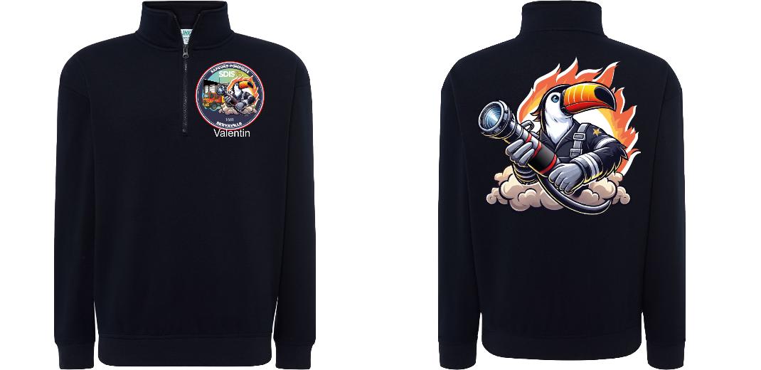SWEAT COL ZIPPÉ PERSONNALISABLE UNISEXE REF: JK298
