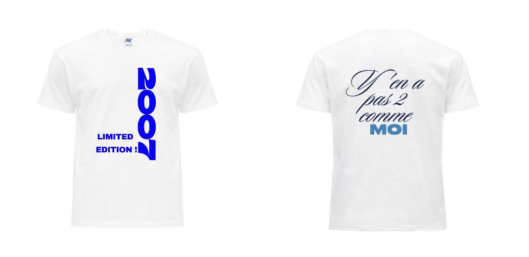 T-SHIRT PREMIUM UNISEXE 100% COTON PERSONNALISABLE REF : JK190