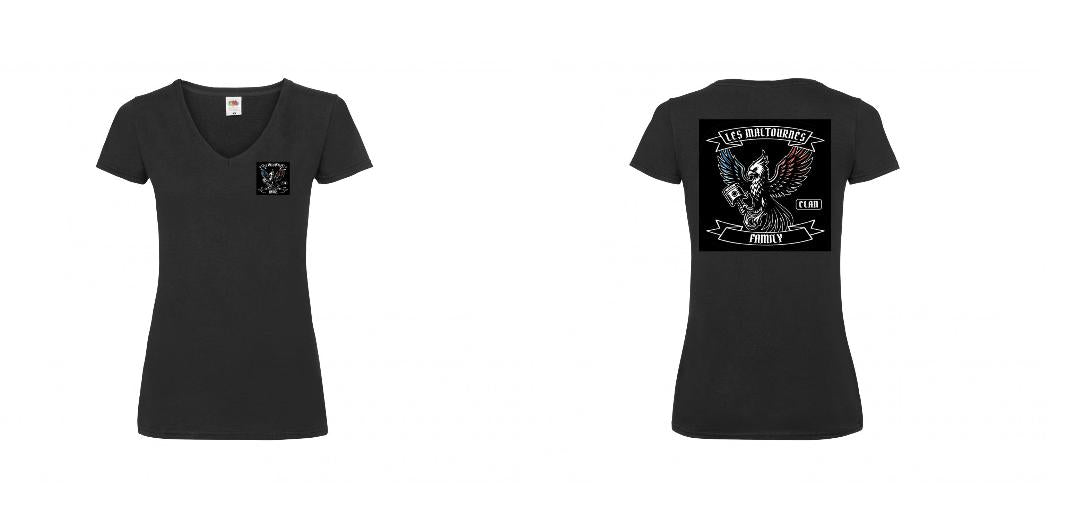 T-SHIRT COL V FEMME PERSONNALISABLE REF : SC601