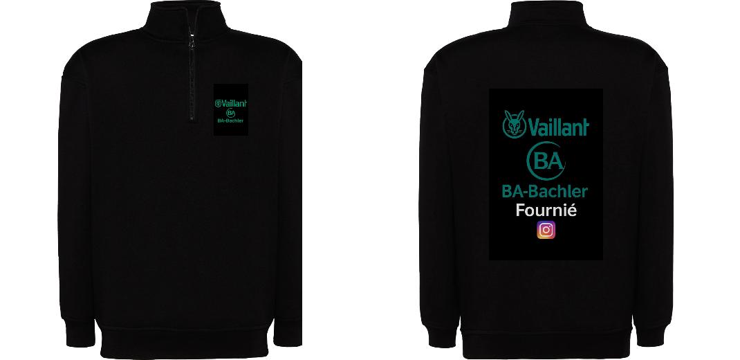 SWEAT COL ZIPPÉ PERSONNALISABLE UNISEXE REF: JK298