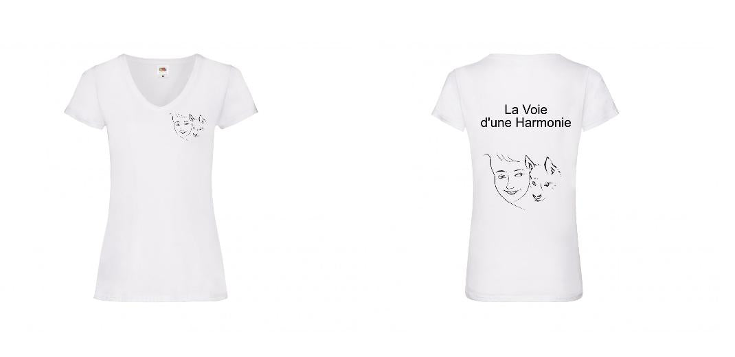 T-SHIRT COL V FEMME PERSONNALISABLE REF : SC601