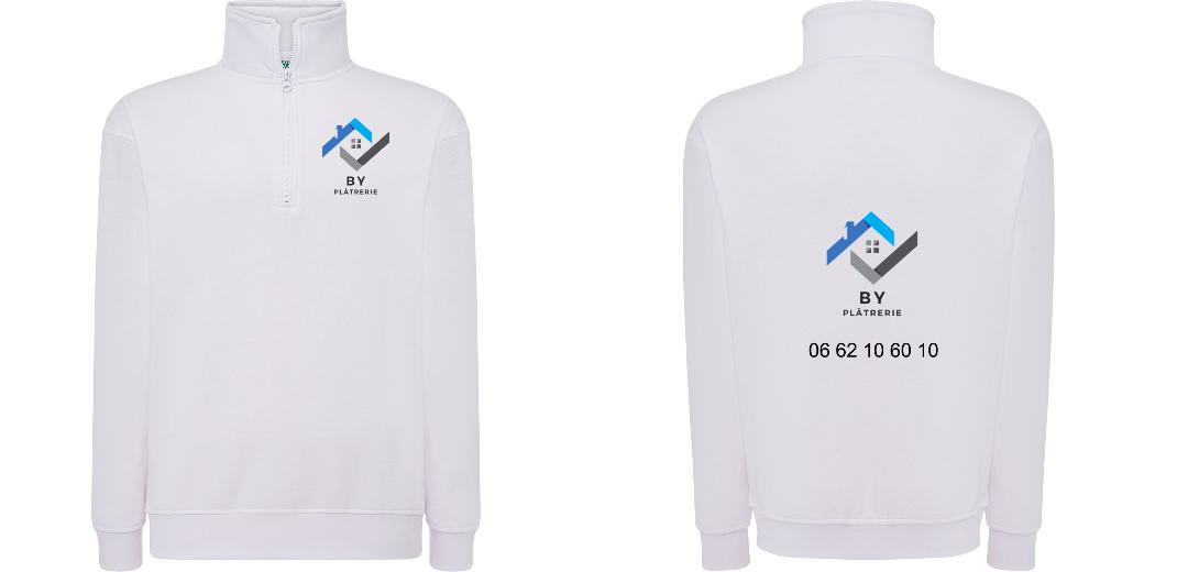 SWEAT COL ZIPPÉ PERSONNALISABLE UNISEXE REF: JK298