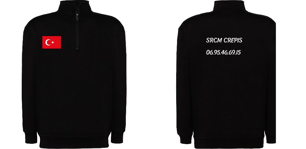 SWEAT COL ZIPPÉ PERSONNALISABLE UNISEXE REF: JK298