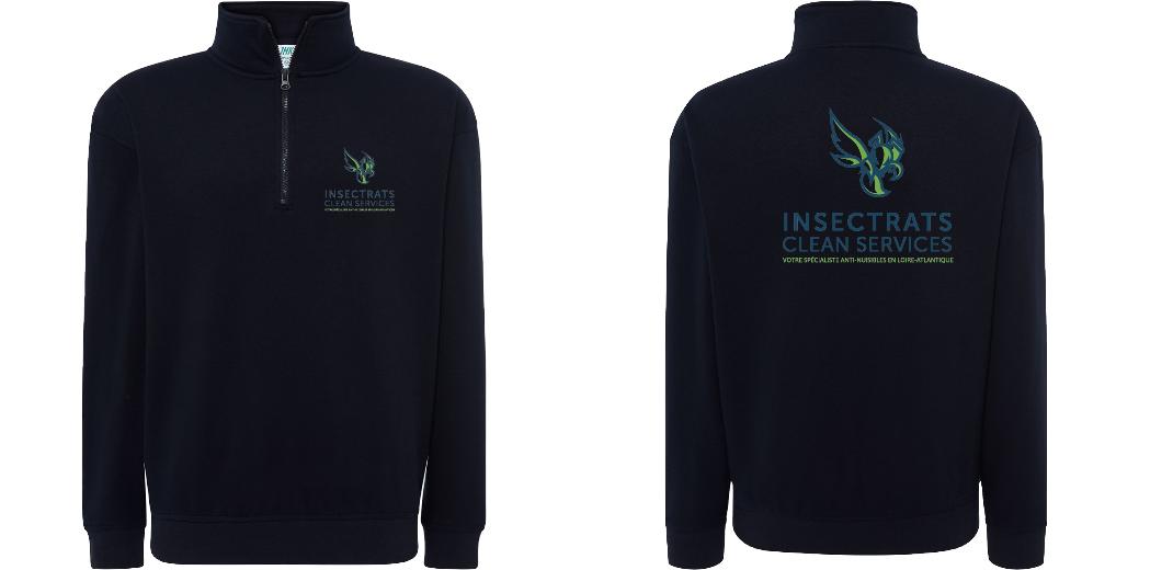 SWEAT COL ZIPPÉ PERSONNALISABLE UNISEXE REF: JK298