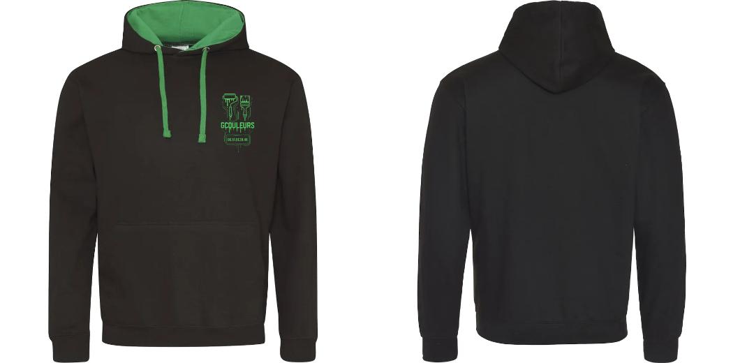 SWEAT A CAPUCHE CONTRASTÉ PERSONNALISABLE UNISEXE REF : JH003