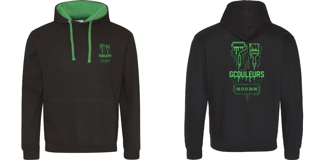 SWEAT A CAPUCHE CONTRASTÉ PERSONNALISABLE UNISEXE REF : JH003