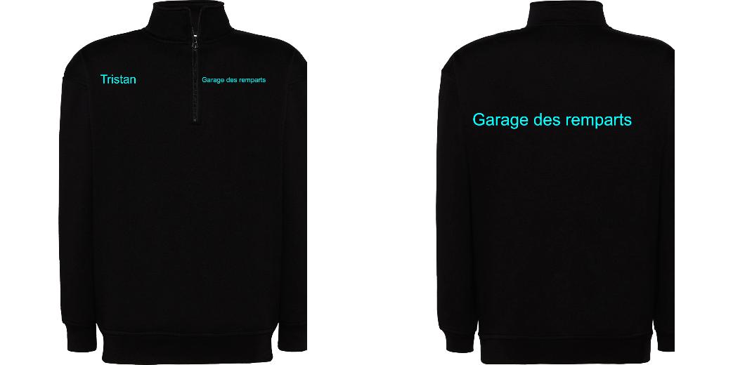 SWEAT COL ZIPPÉ PERSONNALISABLE UNISEXE REF: JK298