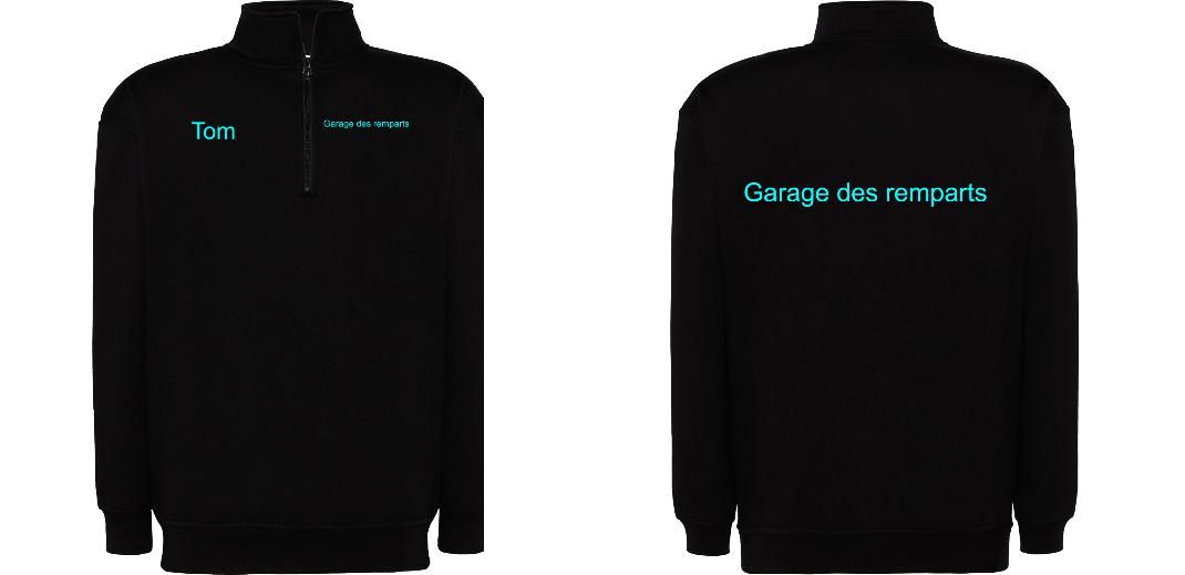 SWEAT COL ZIPPÉ PERSONNALISABLE UNISEXE REF: JK298