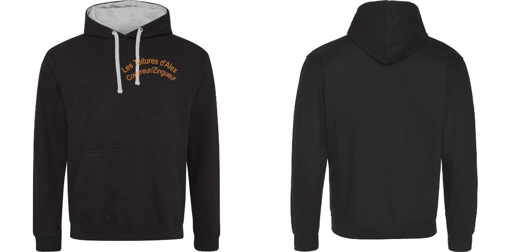 SWEAT A CAPUCHE CONTRASTÉ PERSONNALISABLE UNISEXE REF : JH003