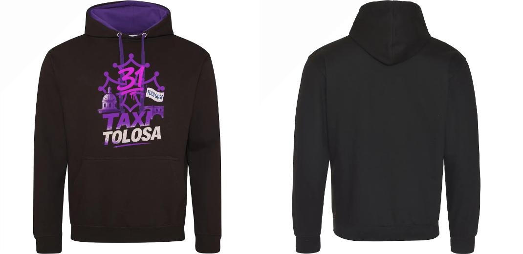 SWEAT A CAPUCHE CONTRASTÉ PERSONNALISABLE UNISEXE REF : JH003