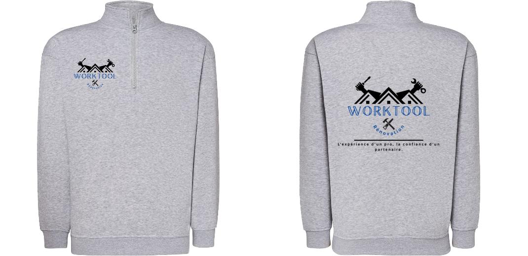 SWEAT COL ZIPPÉ PERSONNALISABLE UNISEXE REF: JK298