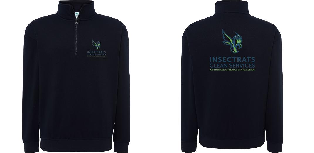 SWEAT COL ZIPPÉ PERSONNALISABLE UNISEXE REF: JK298