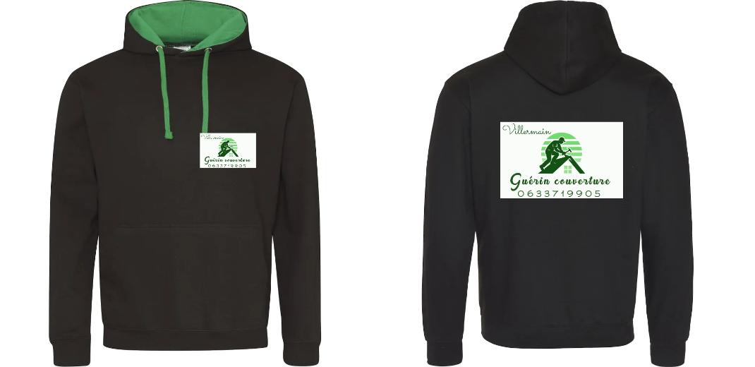 SWEAT A CAPUCHE CONTRASTÉ PERSONNALISABLE UNISEXE REF : JH003