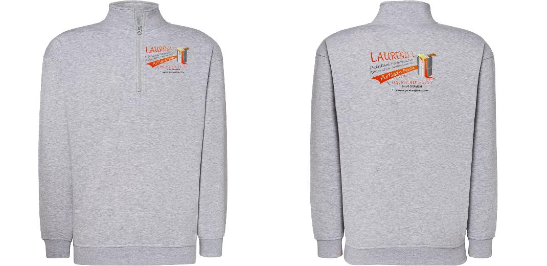 SWEAT COL ZIPPÉ PERSONNALISABLE UNISEXE REF: JK298