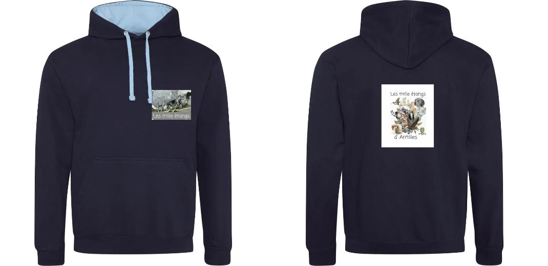 SWEAT A CAPUCHE CONTRASTÉ PERSONNALISABLE UNISEXE REF : JH003