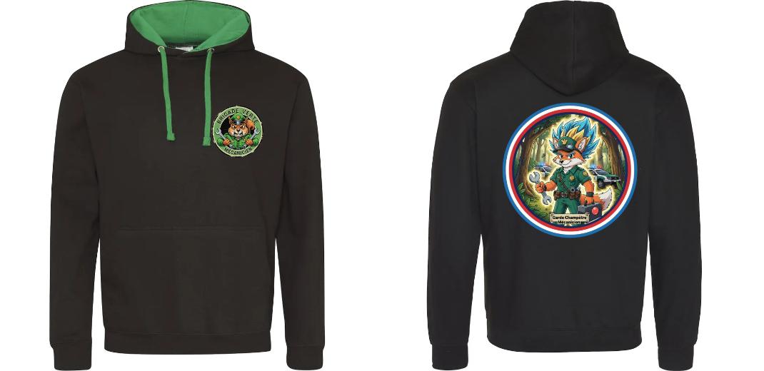 SWEAT A CAPUCHE CONTRASTÉ PERSONNALISABLE UNISEXE REF : JH003