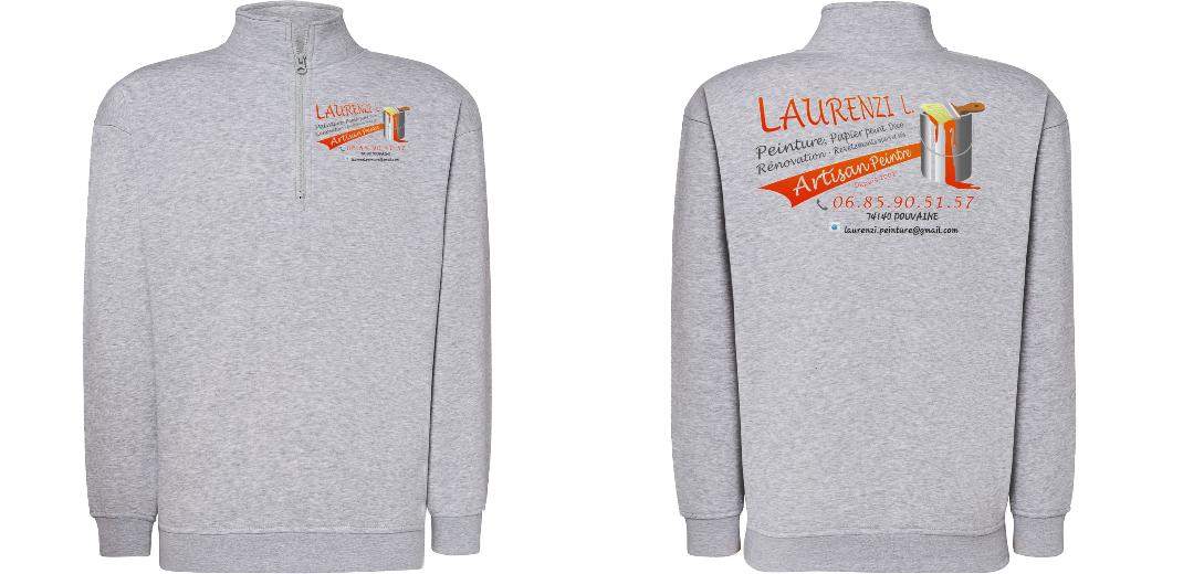 SWEAT COL ZIPPÉ PERSONNALISABLE UNISEXE REF: JK298