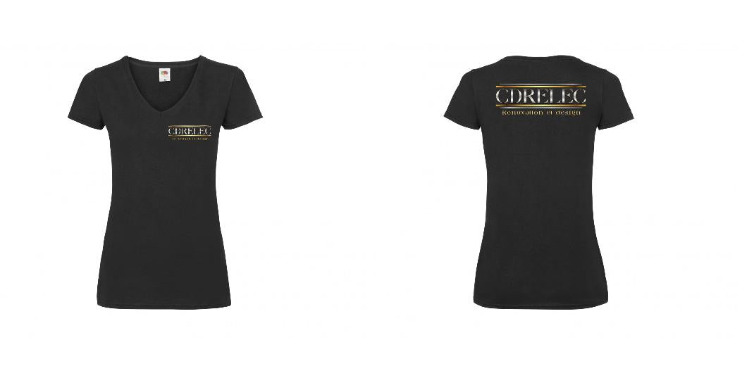 T-SHIRT COL V FEMME PERSONNALISABLE REF : SC601