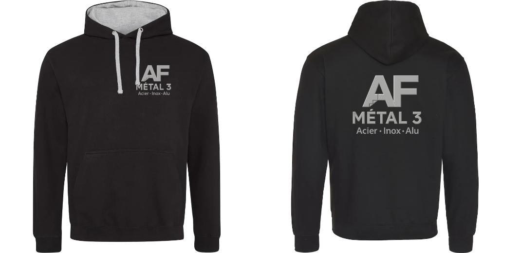 SWEAT A CAPUCHE CONTRASTÉ PERSONNALISABLE UNISEXE REF : JH003