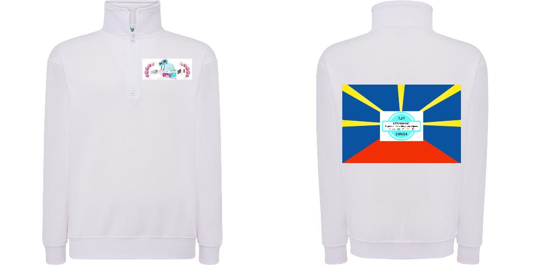 SWEAT COL ZIPPÉ PERSONNALISABLE UNISEXE REF: JK298