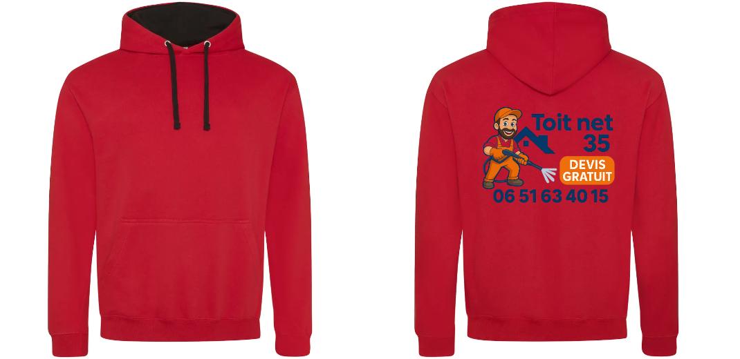 SWEAT A CAPUCHE CONTRASTÉ PERSONNALISABLE UNISEXE REF : JH003