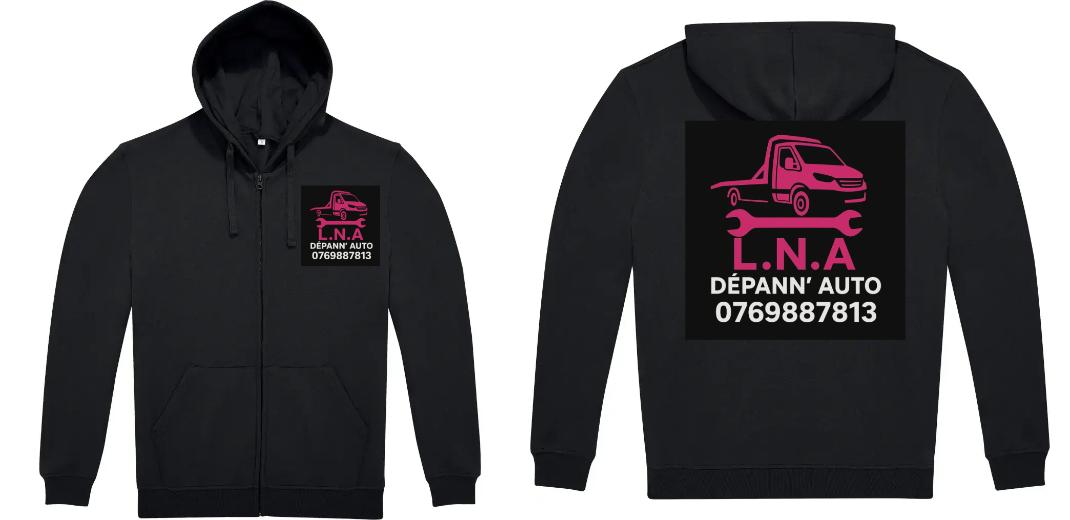 SWEAT ZIPPÉ A CAPUCHE PERSONNALISABLE UNISEXE REF : ID224