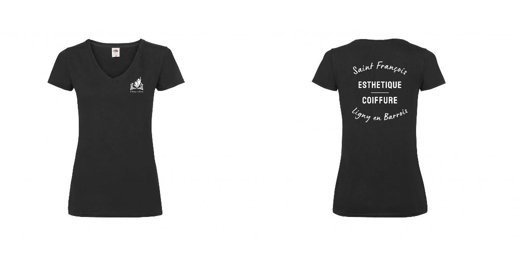 T-SHIRT COL V FEMME PERSONNALISABLE REF : SC601