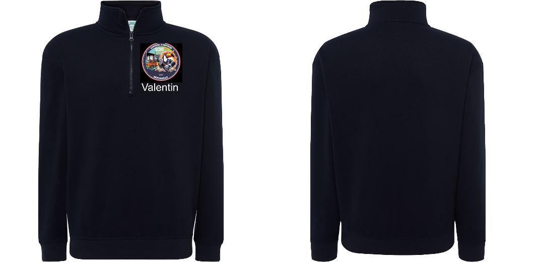 SWEAT COL ZIPPÉ PERSONNALISABLE UNISEXE REF: JK298