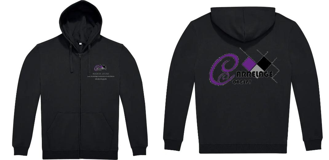 SWEAT ZIPPÉ A CAPUCHE PERSONNALISABLE UNISEXE REF : ID224