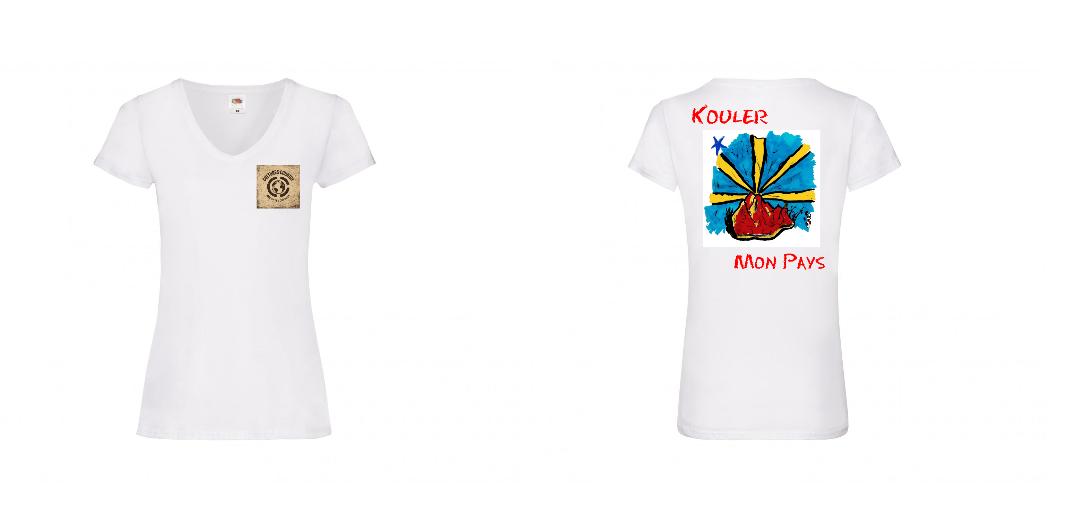 T-SHIRT COL V FEMME PERSONNALISABLE REF : SC601