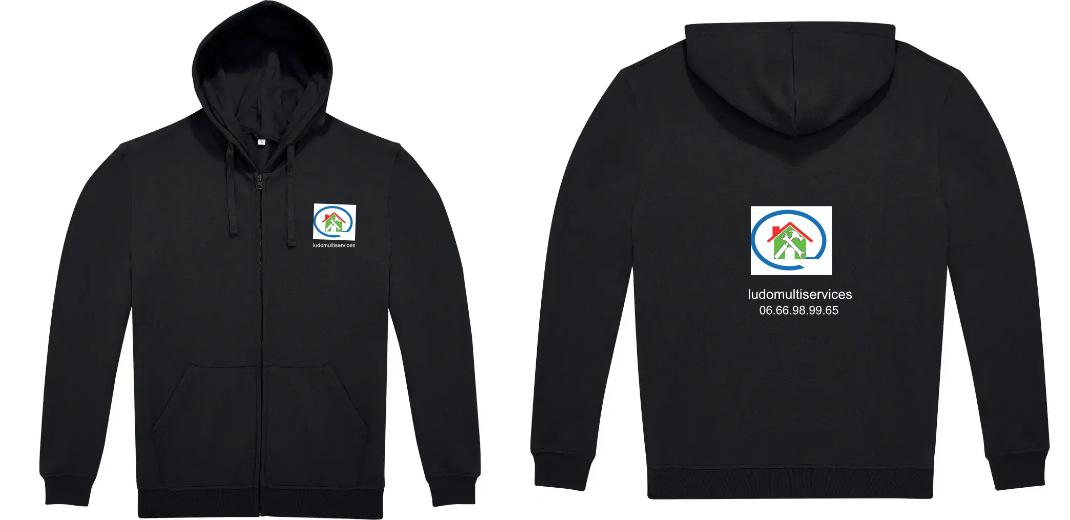 SWEAT ZIPPÉ A CAPUCHE PERSONNALISABLE UNISEXE REF : ID224