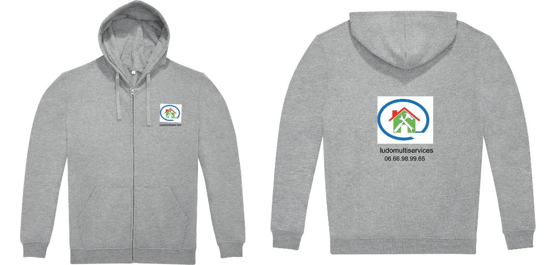 SWEAT ZIPPÉ A CAPUCHE PERSONNALISABLE UNISEXE REF : ID224