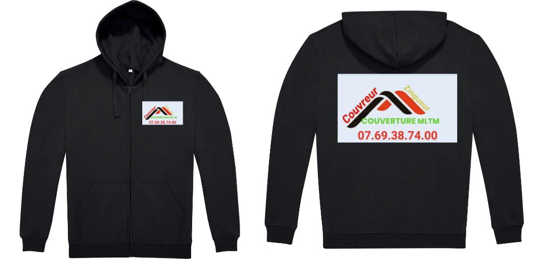 SWEAT ZIPPÉ A CAPUCHE PERSONNALISABLE UNISEXE REF : ID224